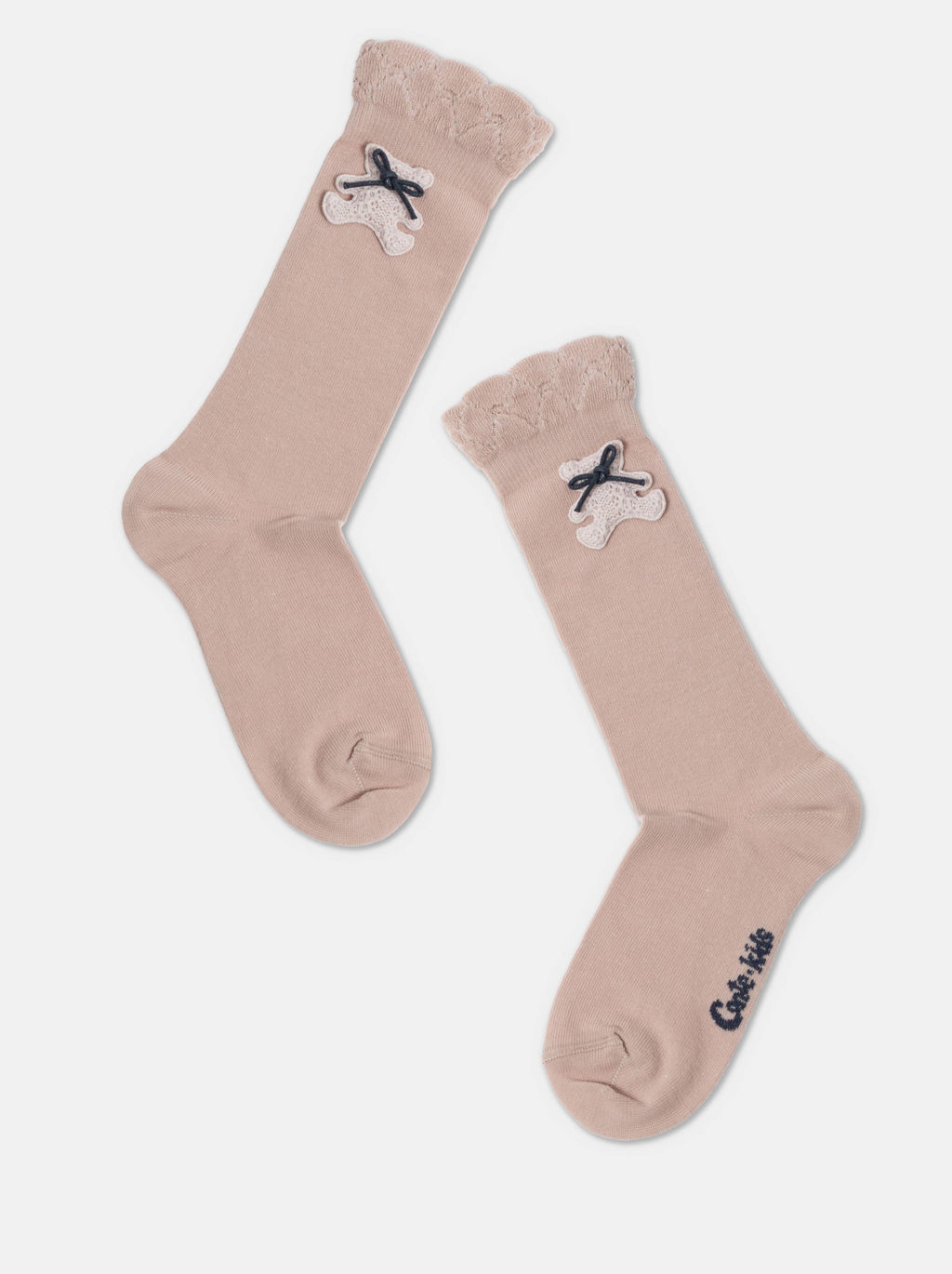 Цена за 2 пары CONTE-KIDS Удлиненные носки TIP-TOP из хлопка с декоративной игрушкой бежевый