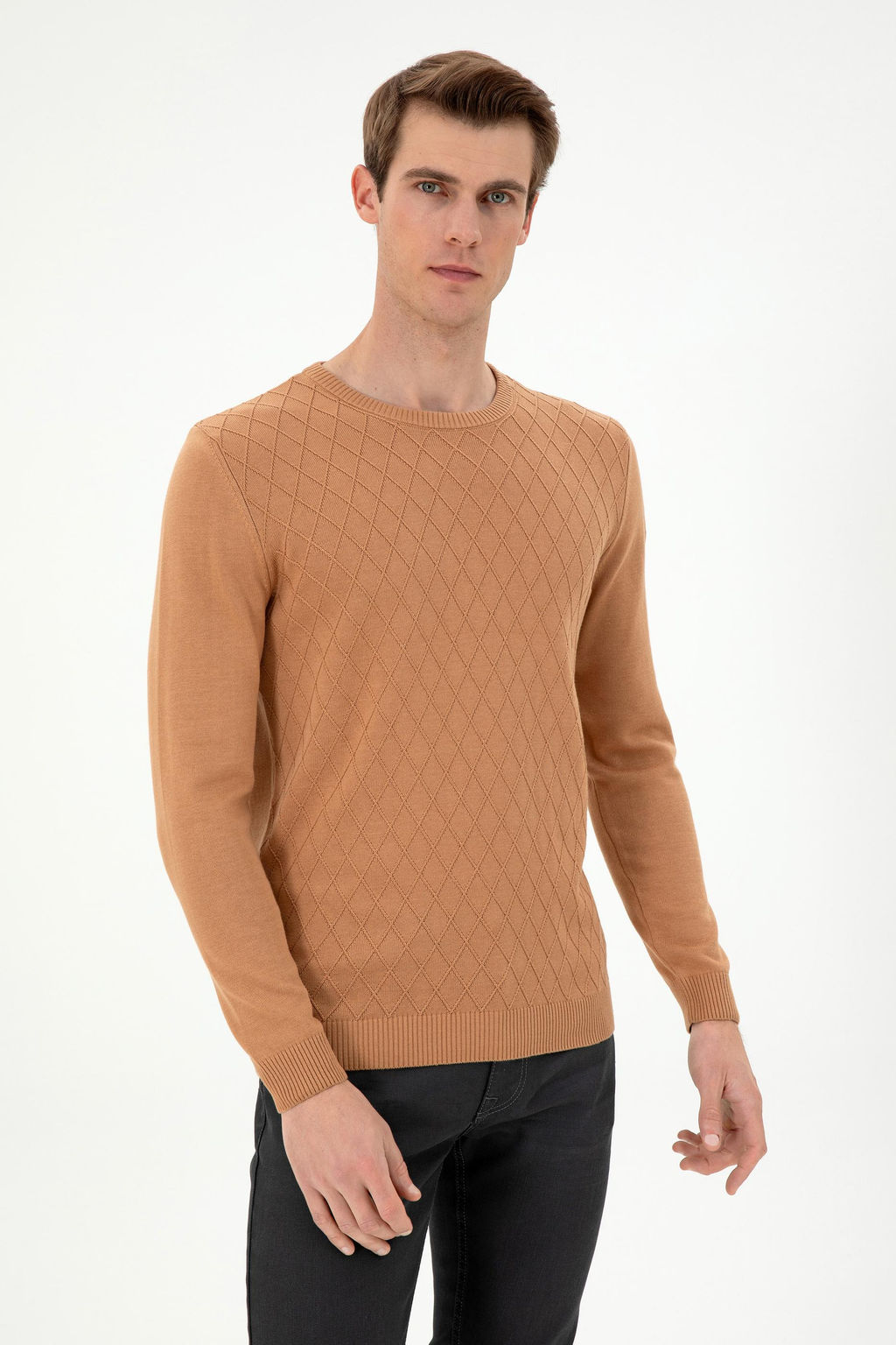 Мужской светло-коричневый свитер Неожиданная скидка в корзине - U.s. polo assn фото 3