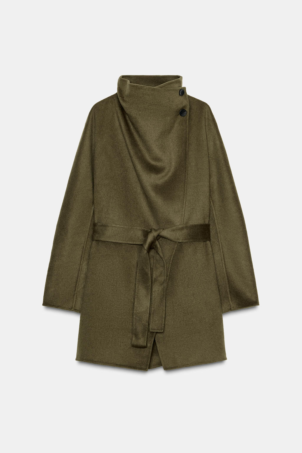 HIGH-NECK WOOL BLEND COAT ZW COLLECTION - Zara фото 2