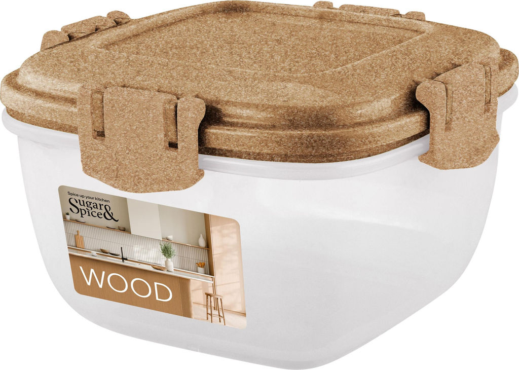 Цена за 2 шт. Контейнер для продуктов Sugar&Spice Wood герметичный 0,35л квадратный SE223910624