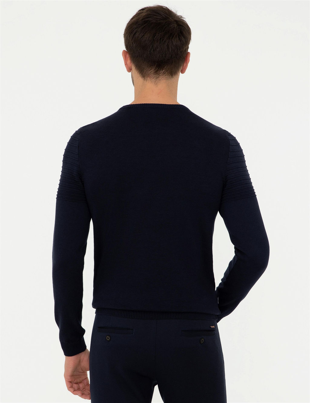 Lacivert Slim Fit Bisiklet Yaka Triko Kazak - Pierre cardin фото 4