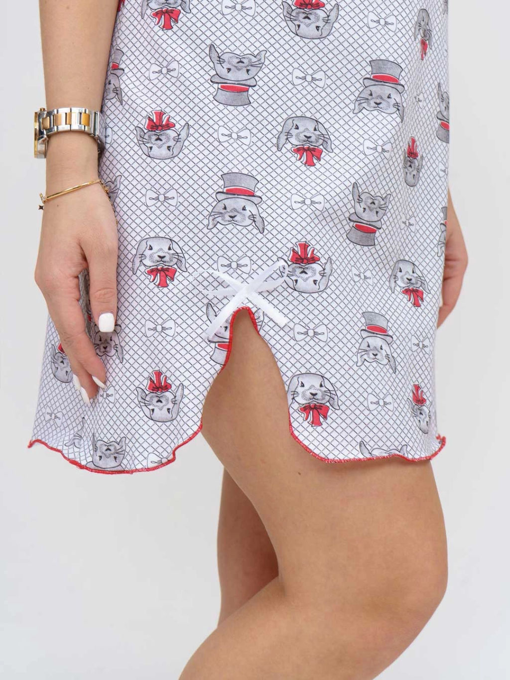 Ночная сорочка женская, цвет белый красный черный