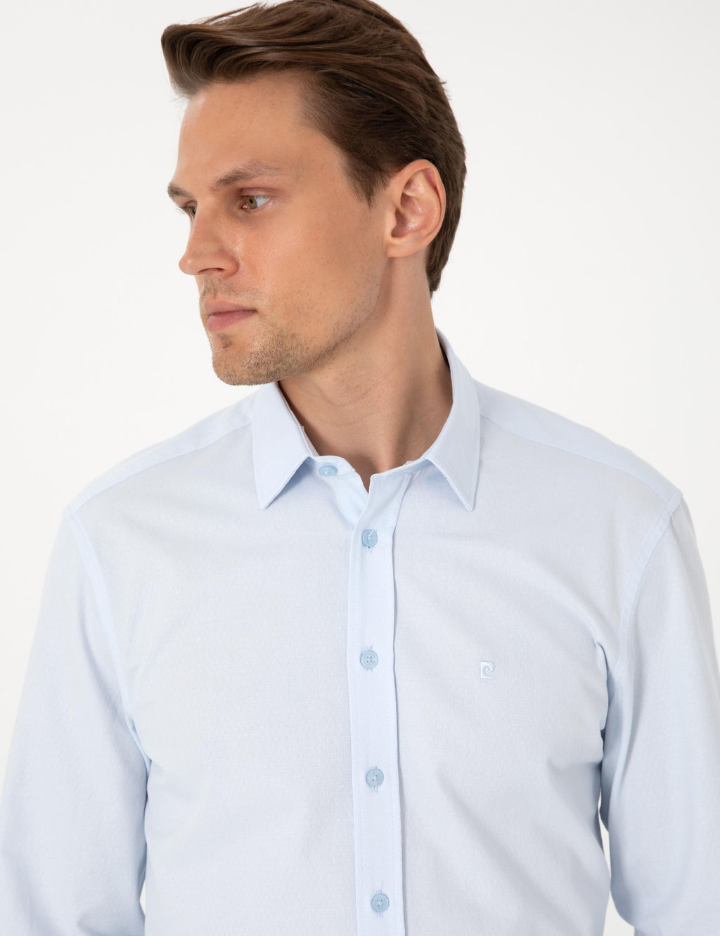 A__k Mavi Slim Fit Uzun Kollu G_mlek - Pierre cardin фото 2