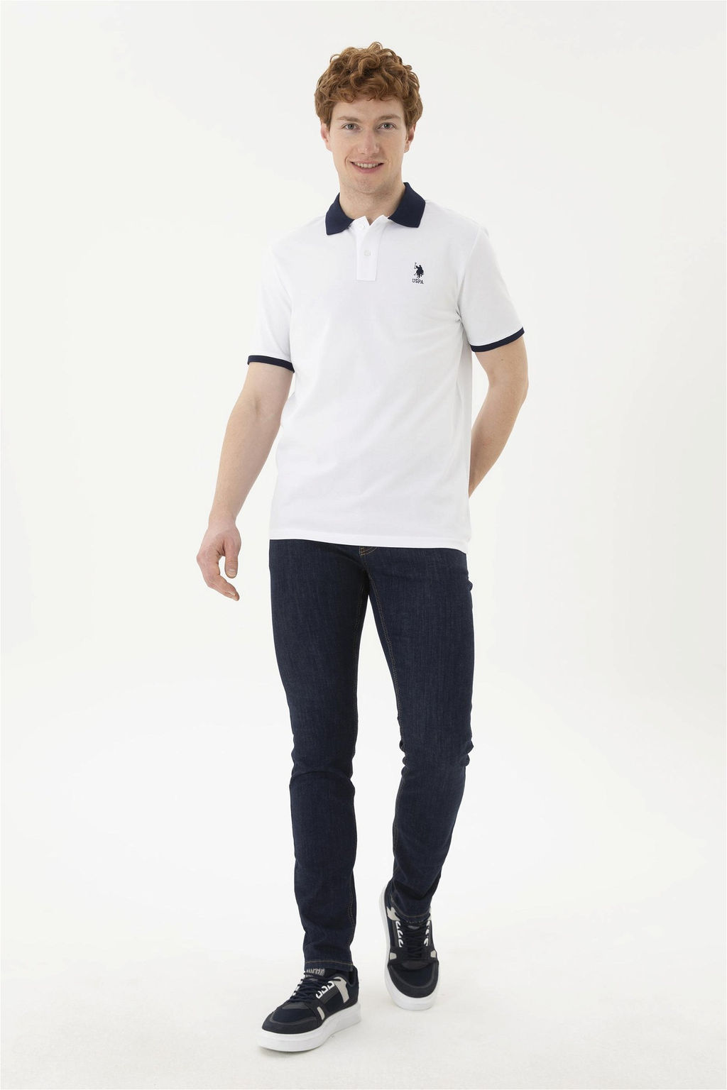 Мужская белая базовая футболка - U.s. polo assn фото 4