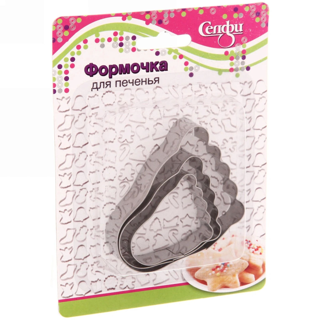 Цена за 5 шт. Форма для выпечки печенья 3шт "Ножка"