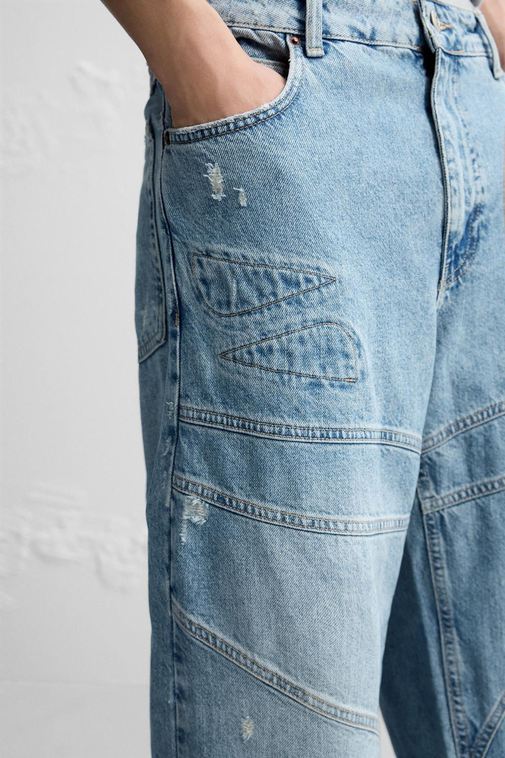 BARREL FIT JEANS WITH SEAM DETAILS - Zara фото 5