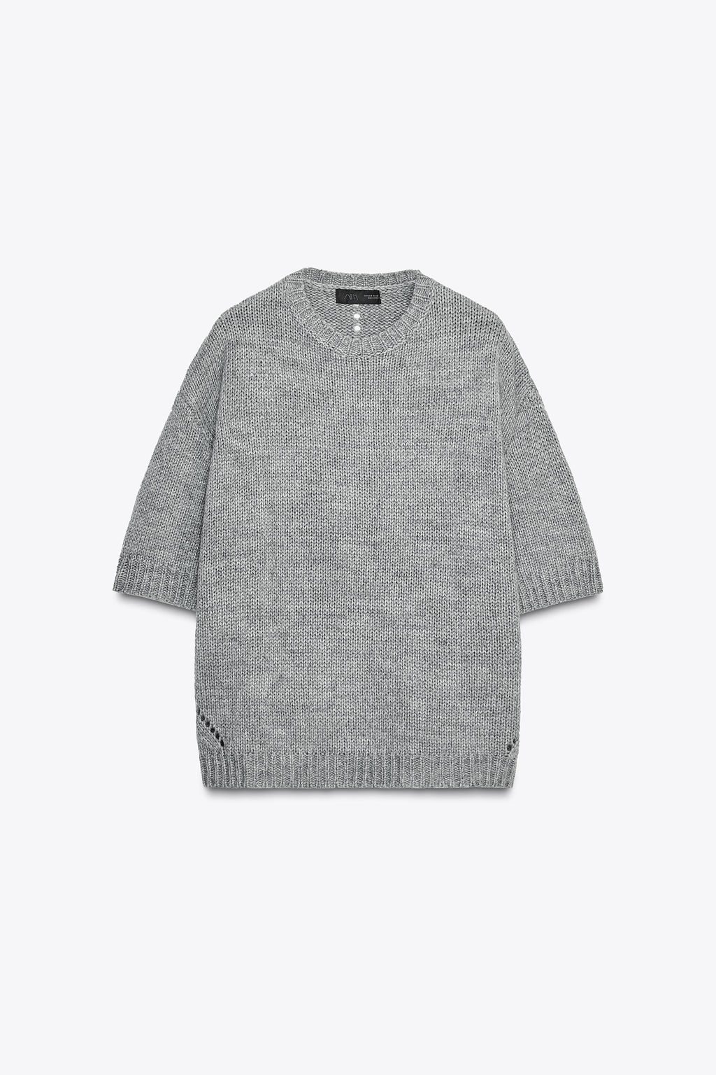 OVERSIZED KNIT SHORT SLEEVE SWEATER - Zara фото 5