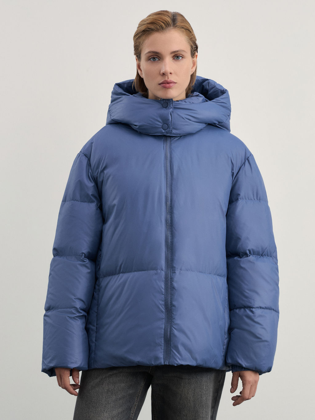 Куртка стеганая с капюшоном на натуральном утеплителе / Zarina  фото 3
