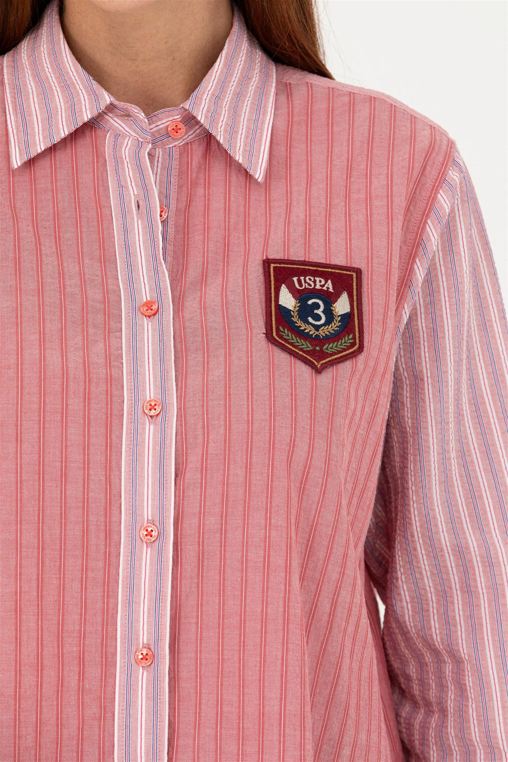 Женская красная рубашка с длинным рукавом - U.s. polo assn фото 12