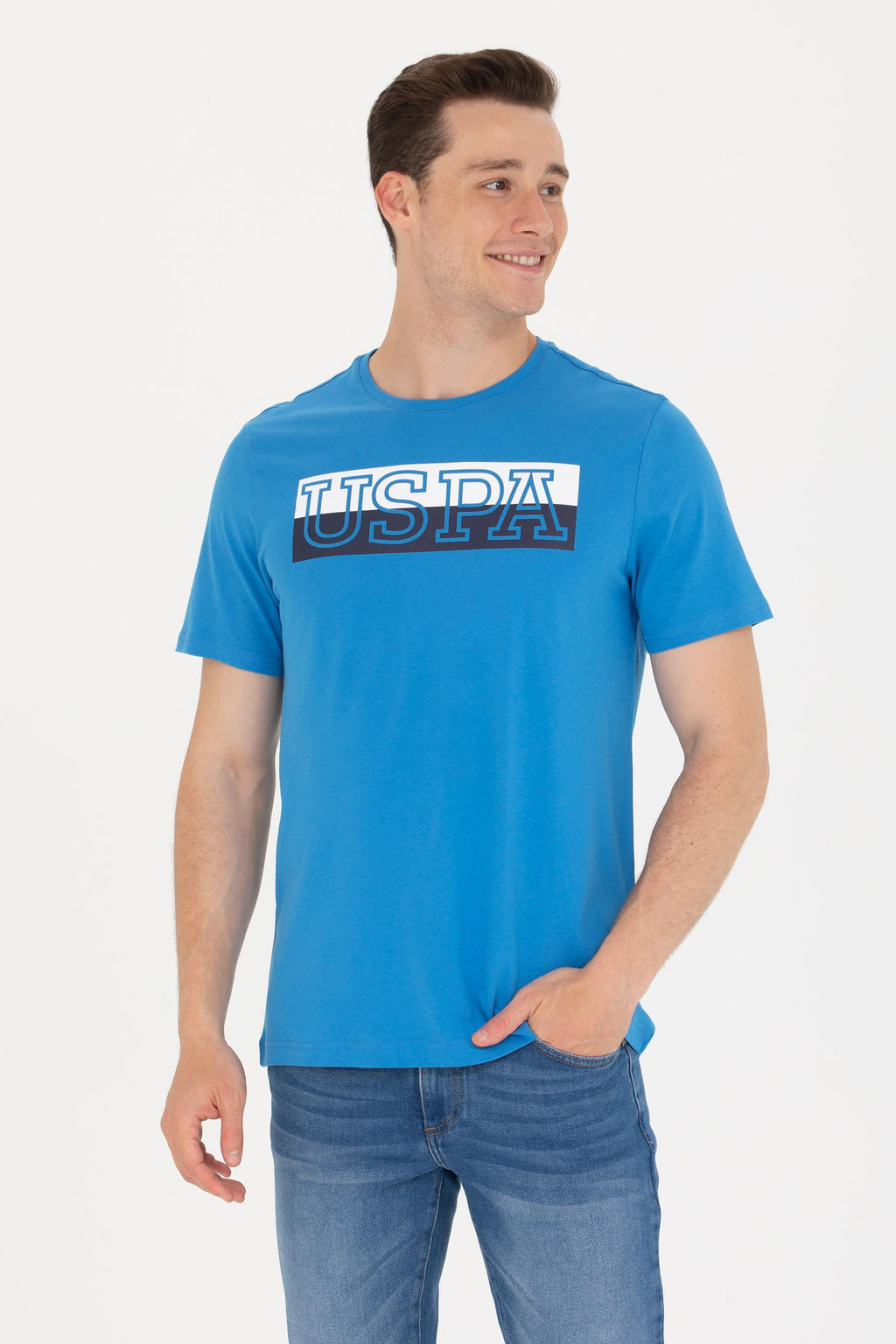 Erkek Saks Bisiklet Yaka Ti__rt