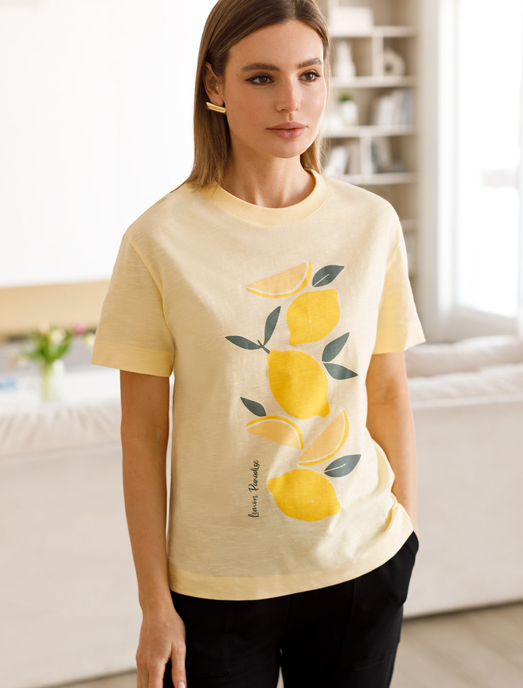 VILATTE / Футболка из фактурного полотна с авторским принтом