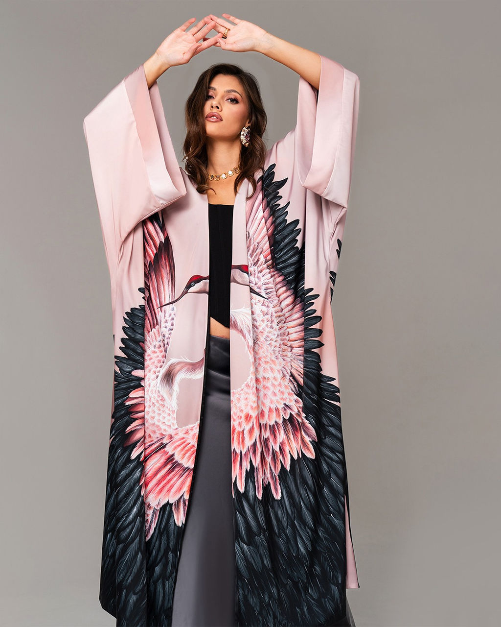 авторское мегаэффектное Японский шёлк / Армани-шёлк кимоно - Sahar art lab фото 3