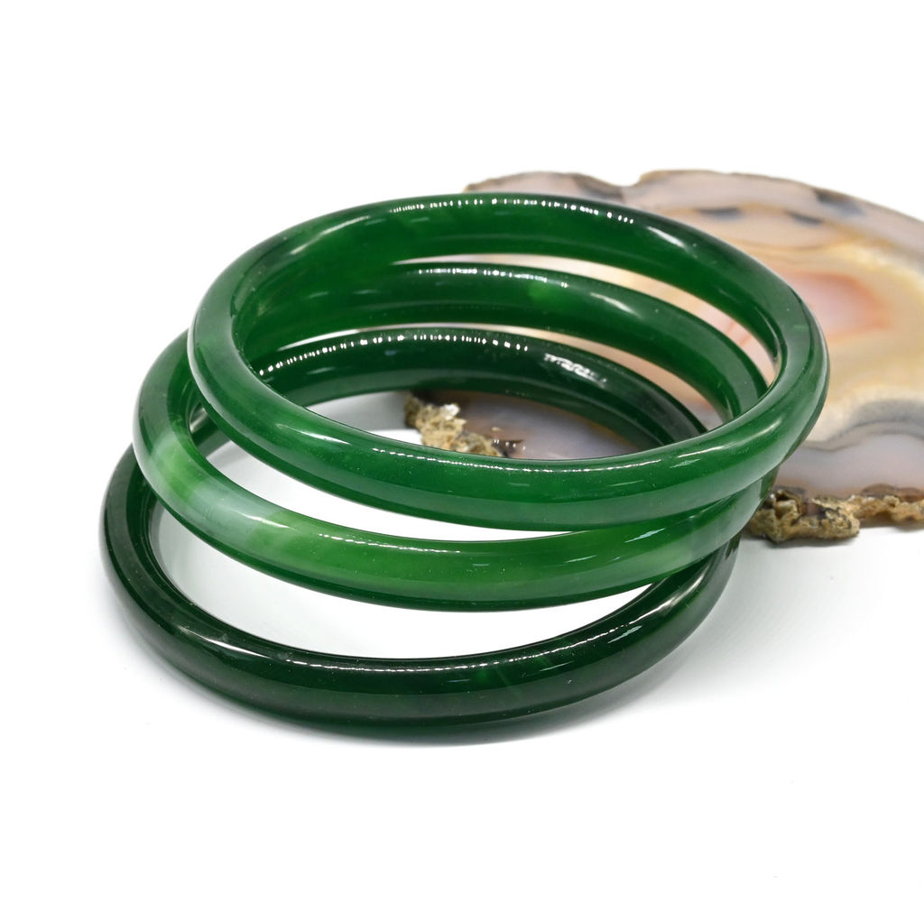 Браслет круглый из муранского стекла ширина 8мм цв.зеленый