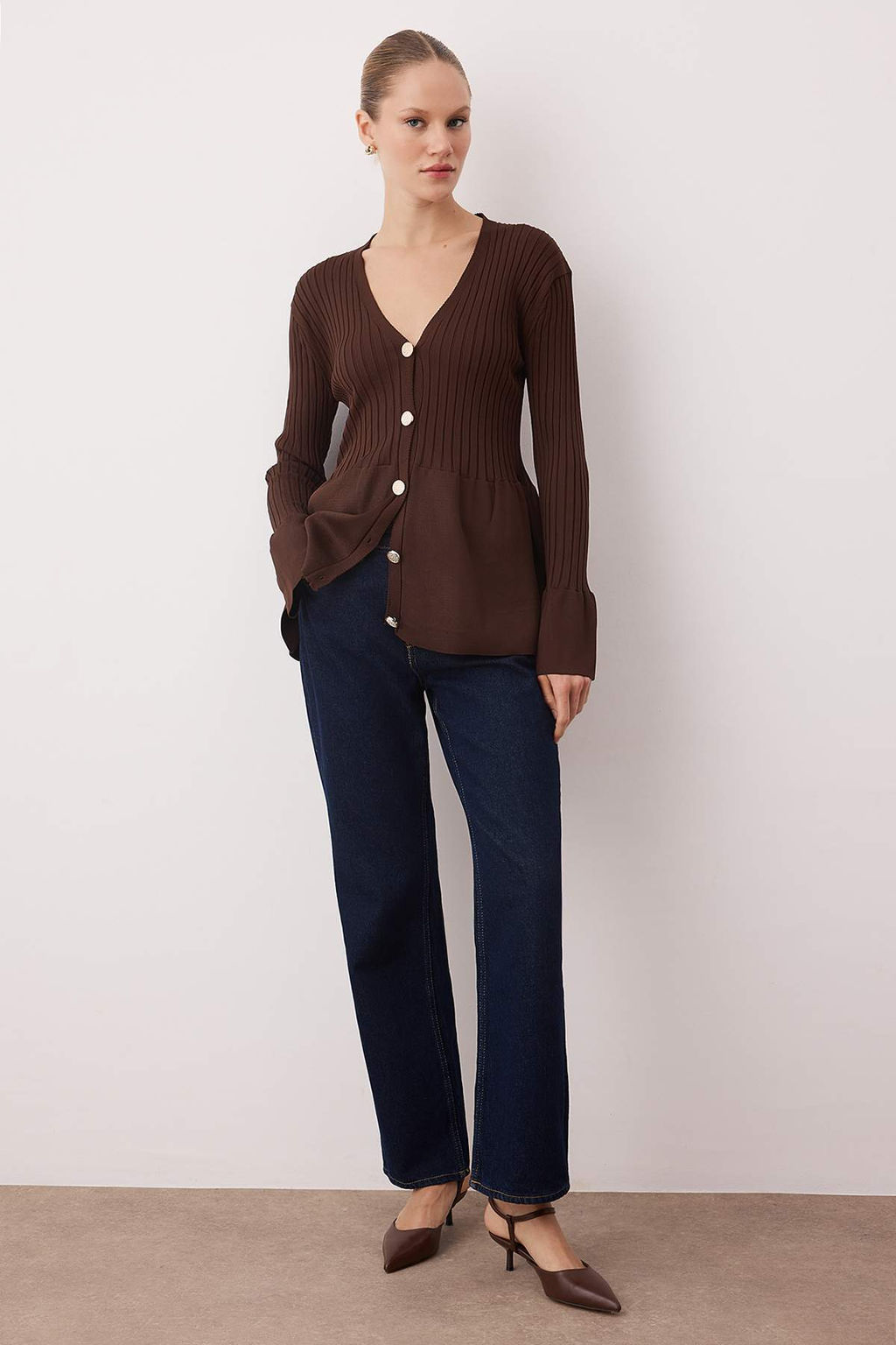 K?rm?z? Peplum Detayl? Triko H?rka TWOAW26HI00271 - Trendyolmilla фото 6