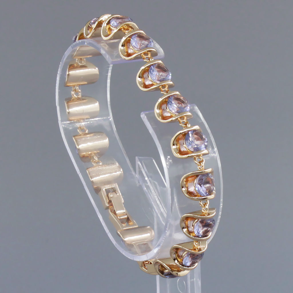 Александрит, браслет Кимберли, покрытие под золото, длина 16см - Agat77 фото 2