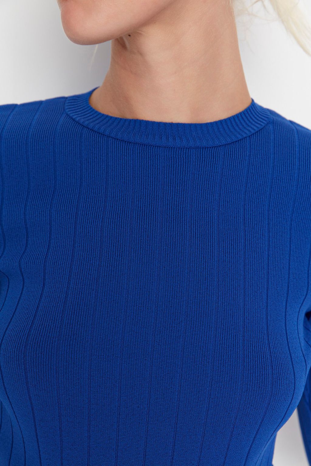 Mavi Basic Bisiklet Yaka Triko Kazak TWOAW23KZ01249