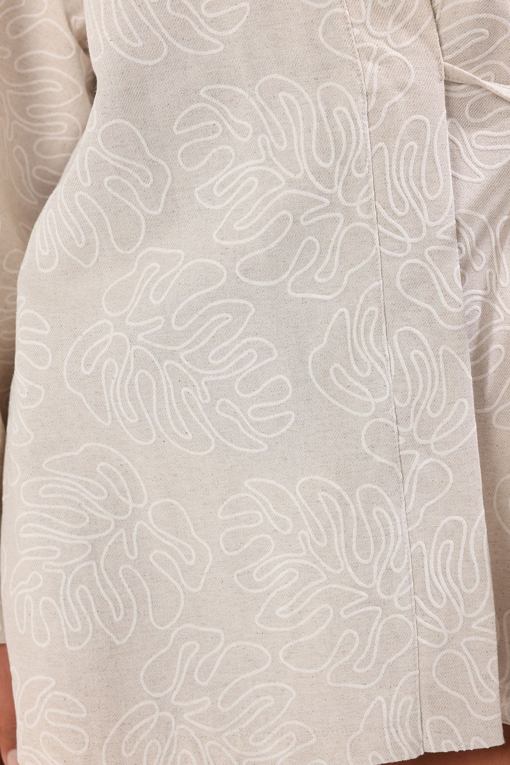 Ekru Dokuma Cicek Desen Islemeli Midi Plaj Kimono&Kaftan TBESS25KM00030 - Trendyolmilla фото 3