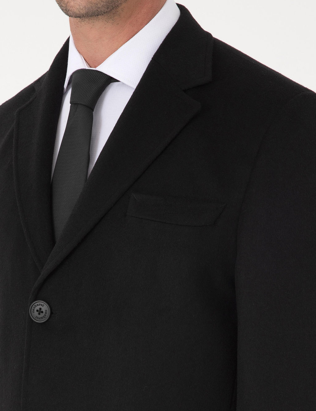 Siyah Ex Slim Fit Y_n Kar___ml_ Palto