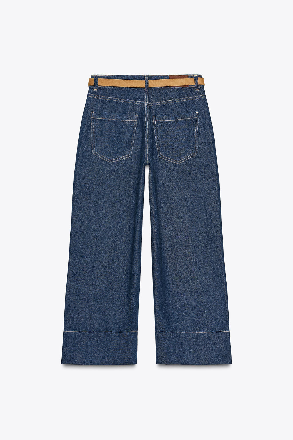 Z1975 WIDE-LEG CROPPED HIGH-WAIST JEANS WITH BELT - Zara фото 7