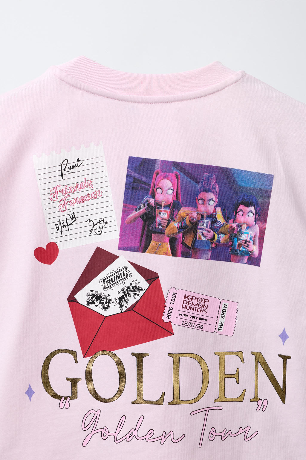 CAMISETA ESTAMPADO KPOP DEMON HUNTERS NETFLIX  / Rosa