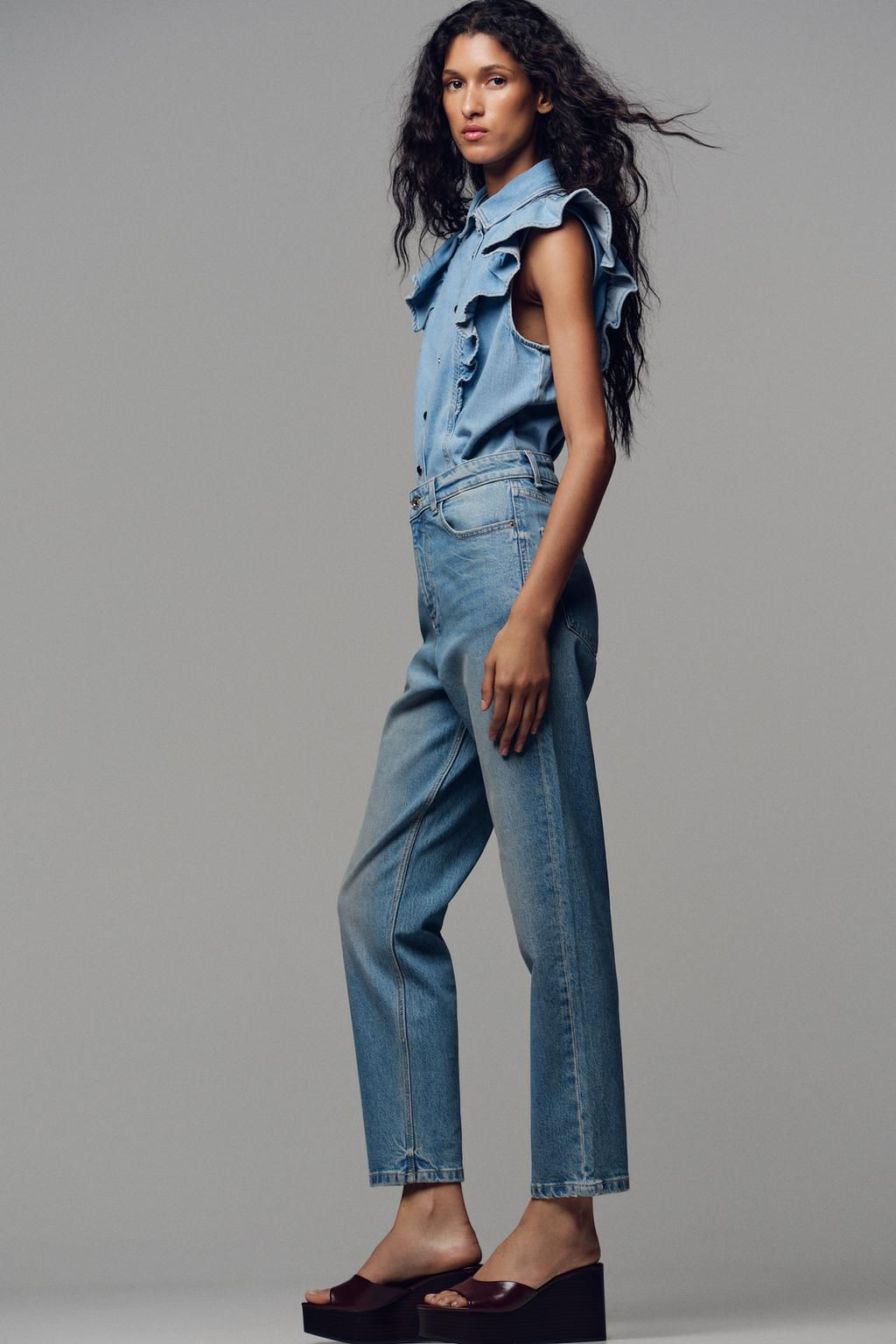 Z.01 MOM FIT COMFORT HIGH-WAIST JEANS - Zara фото 15