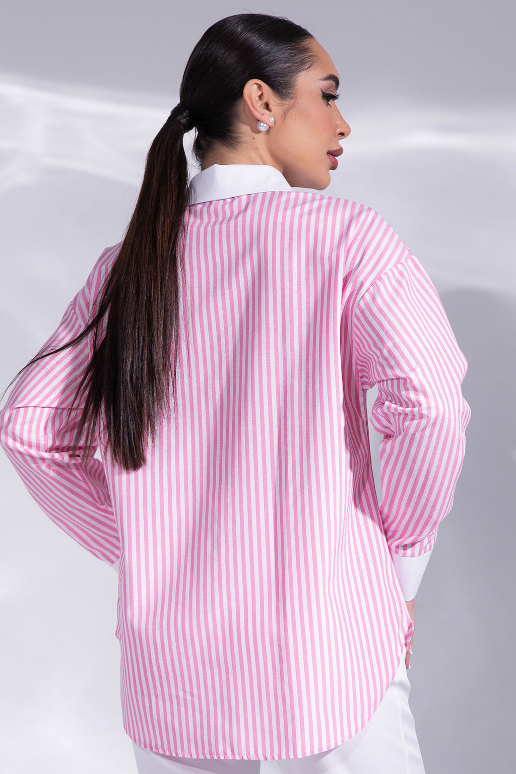 Рубашка Севилья (полоска/розовая) - Эльза фото 5