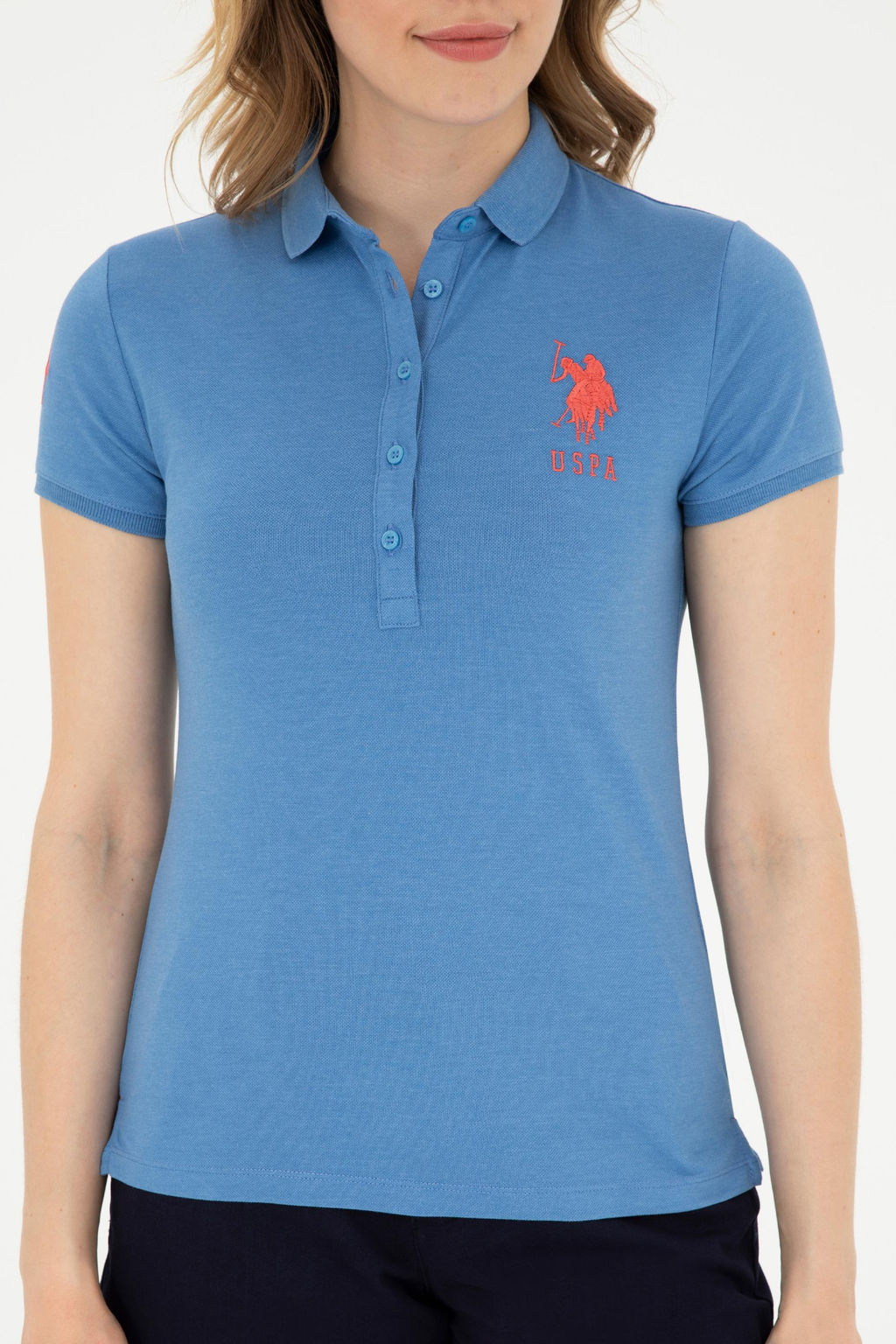 Женская темно-синяя базовая футболка - U.s. polo assn фото 6
