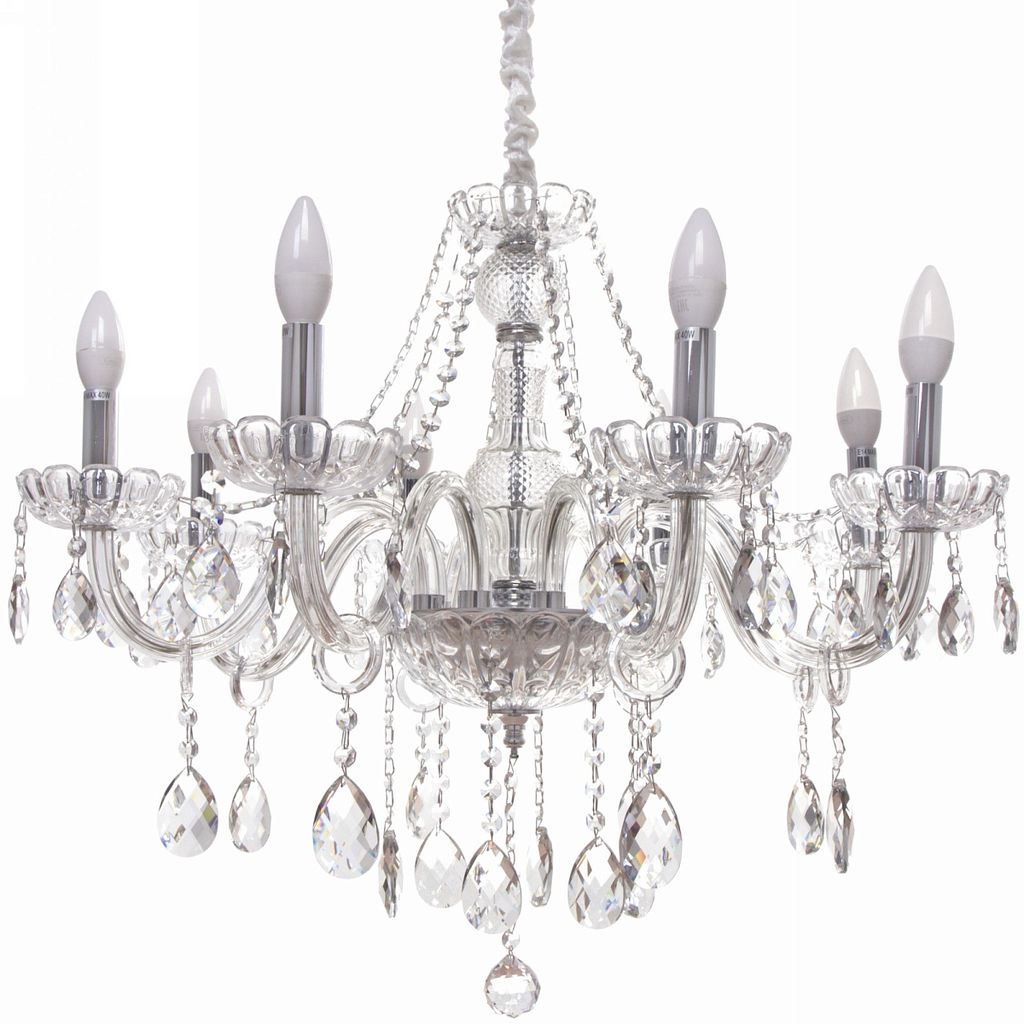 Люстра подвесная в стиле барокко "Alfemminile" 8*40Вт 25-DZ888 со стеклянными основаниями