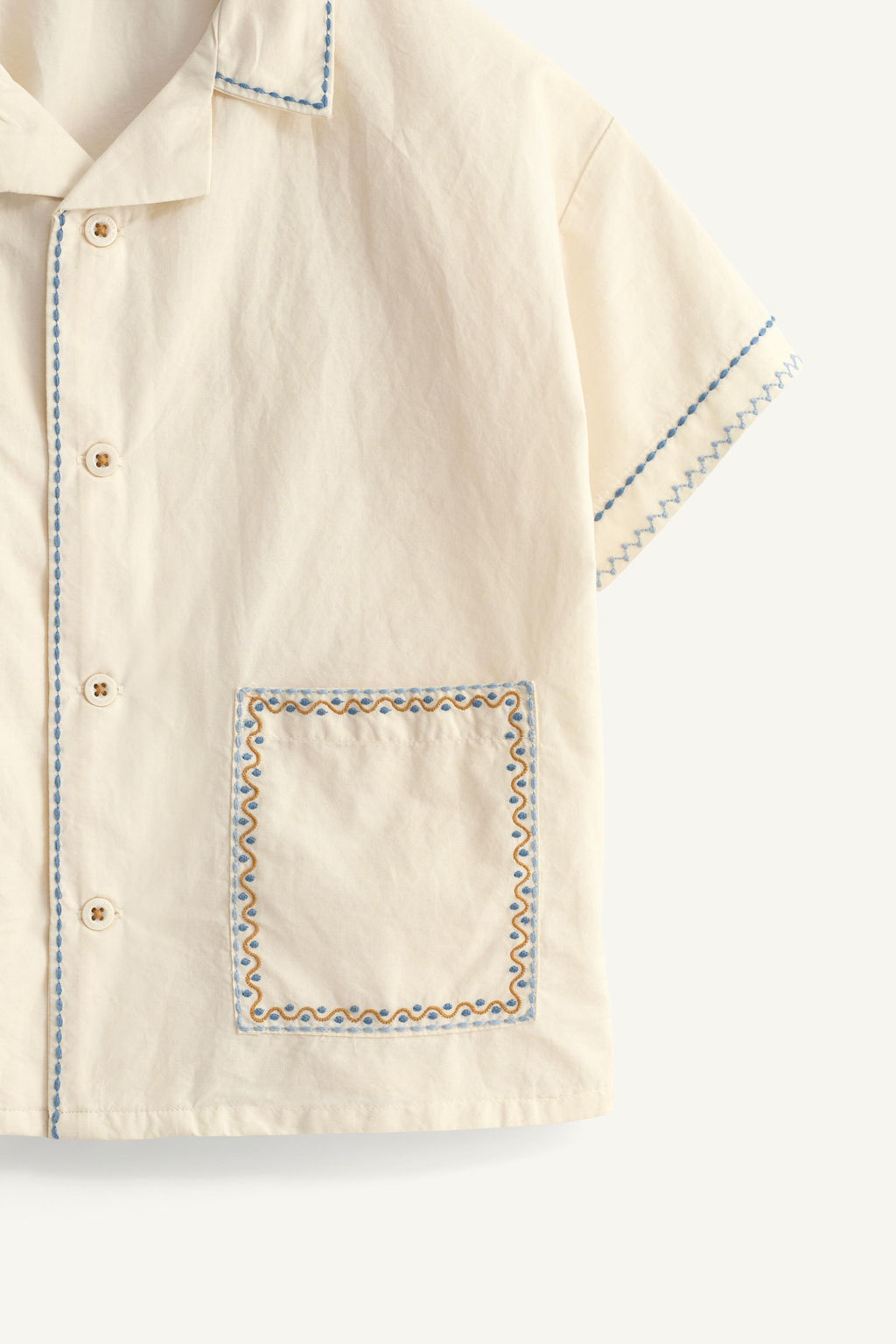 CAMISA PESPUNTES BORDADOS LIMITED EDITION / Crudo - Zara фото 7