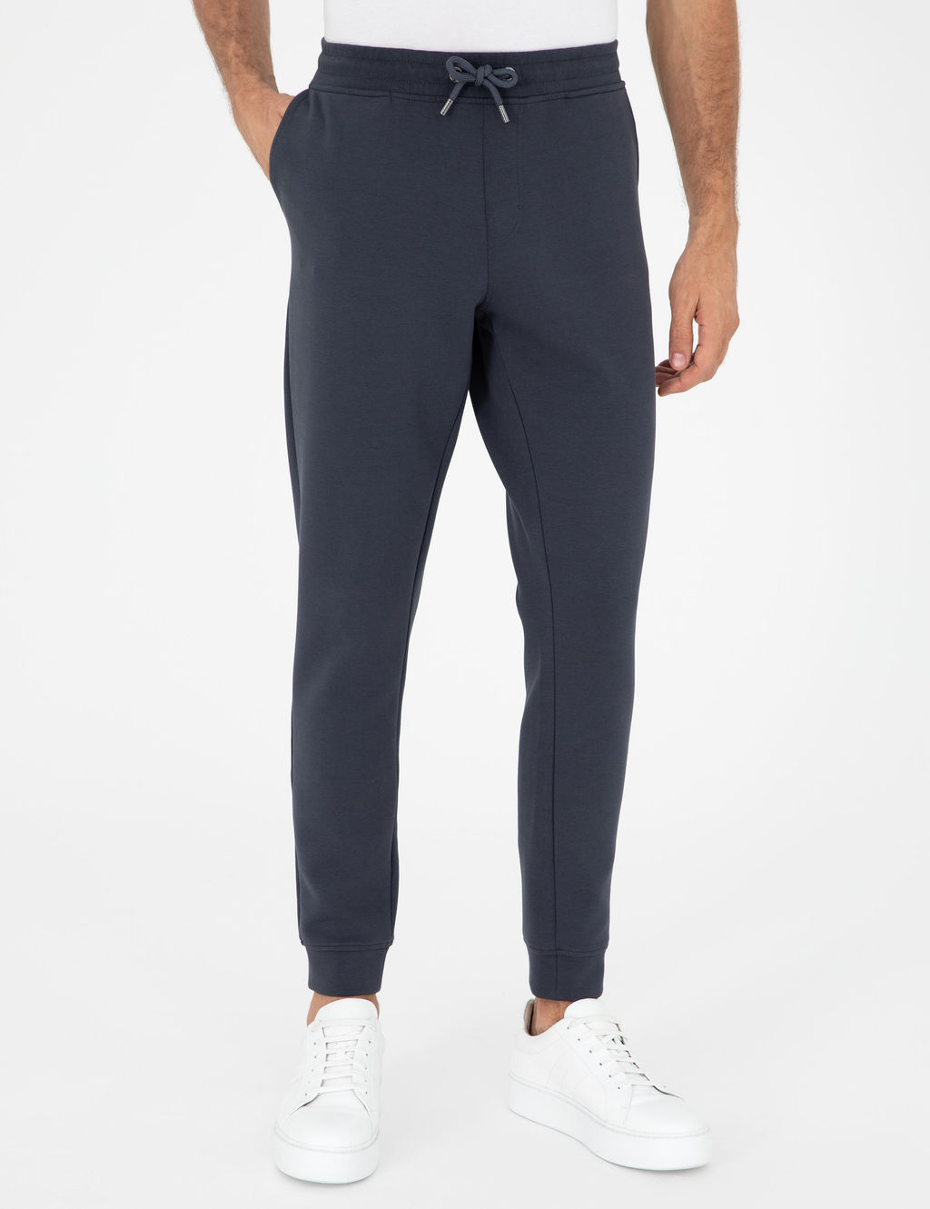 Эластичные спортивные штаны Jogger антрацитового кроя из смесового хлопка - Cacharel фото 2