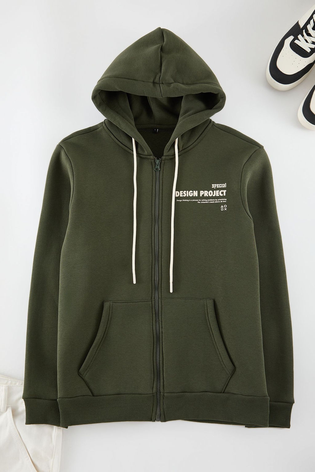 TRENDYOL MAN Siyah Regular/Normal Kesim Kapusonlu Slogan Bask?l? Ici Polar/S?cak Tutan Sweatshirt TMNAW23SW00227 - Trendyolmilla фото 6