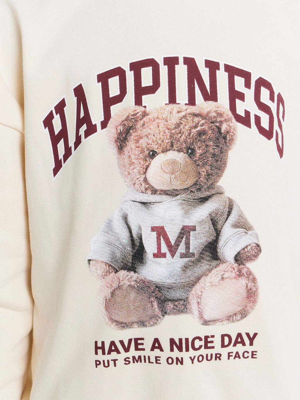 Свитшот для девочек кремовый с принтом Happiness - Mark formelle фото 5