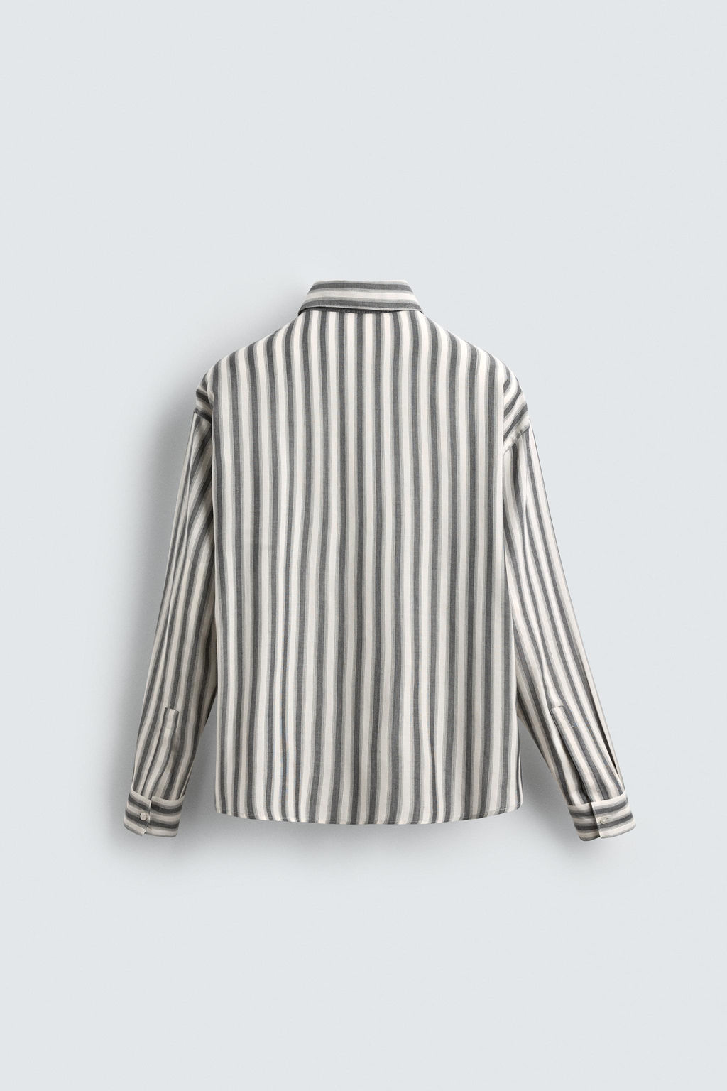 STRIPED COTTON-VISCOSE SHIRT - Zara фото 8