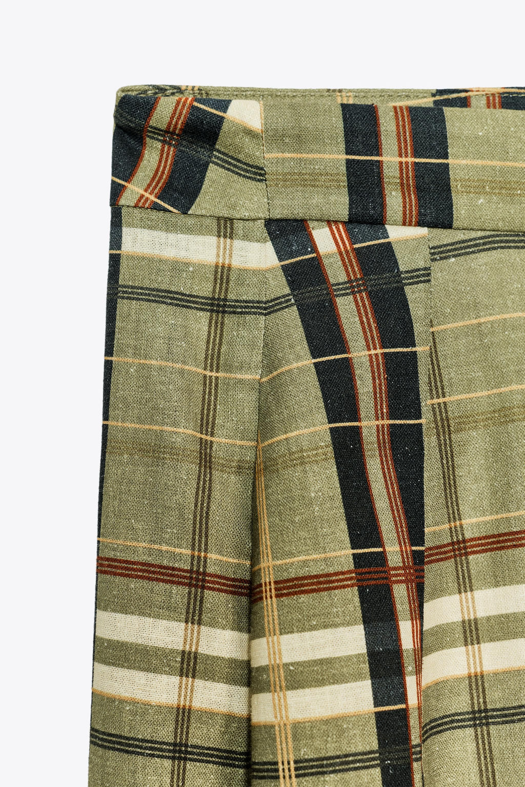 CHECKERED LINEN BLEND TROUSERS ZW COLLECTION - Zara фото 4