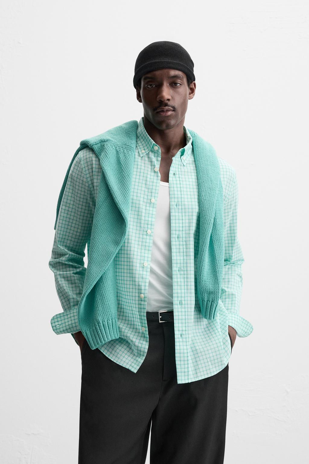 TEXTURED CHECK SHIRT - Zara фото 2