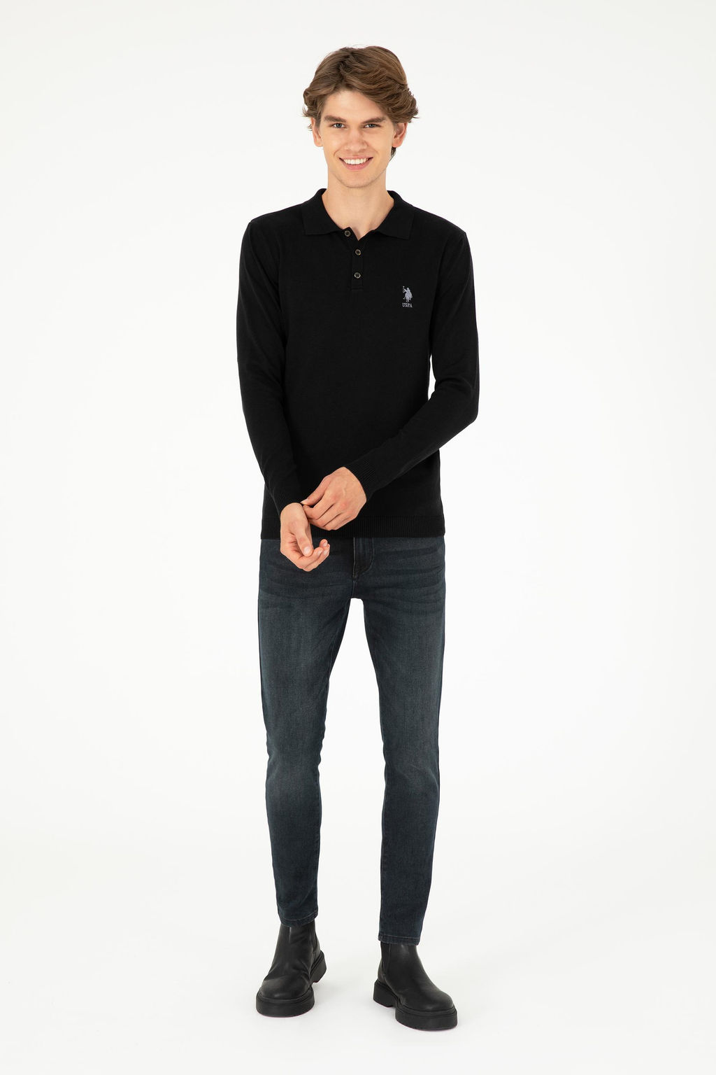 Мужской черный базовый свитер Неожиданная скидка в корзине - U.s. polo assn фото 4