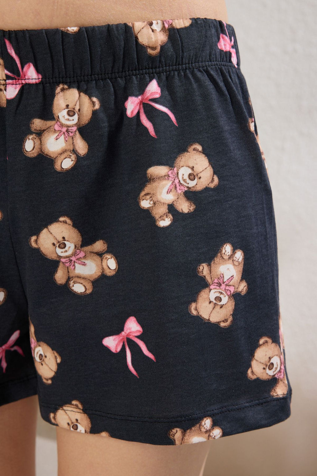 Trendyolmilla Pembe %100 Pamuklu Ay?c?kl? ve Kurdele/Fiyonklu Sortlu Orme Pijama Tak?m? THMSS25PT00065  фото 8