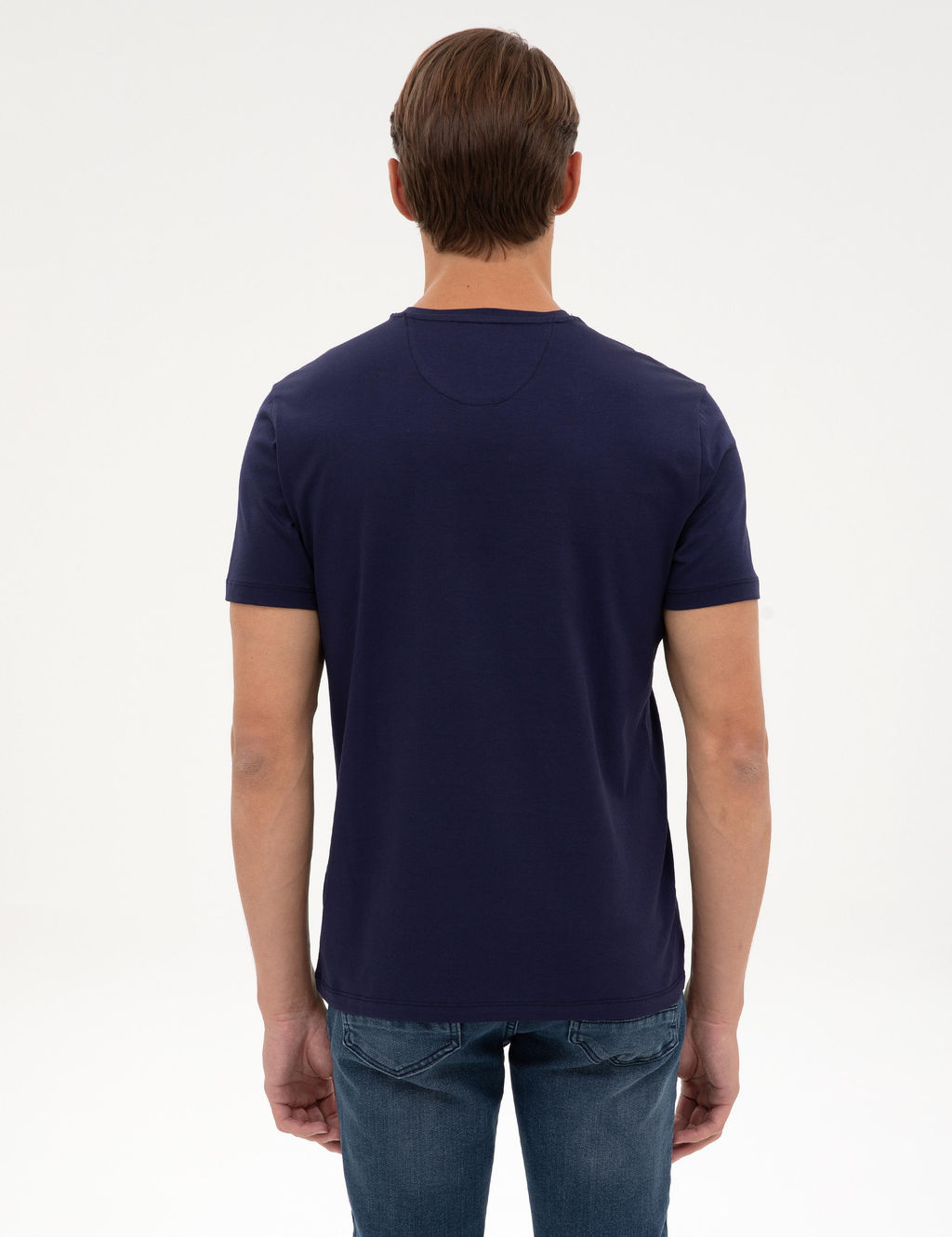 Lacivert Slim Fit Basic Ti__rt - Pierre cardin фото 5
