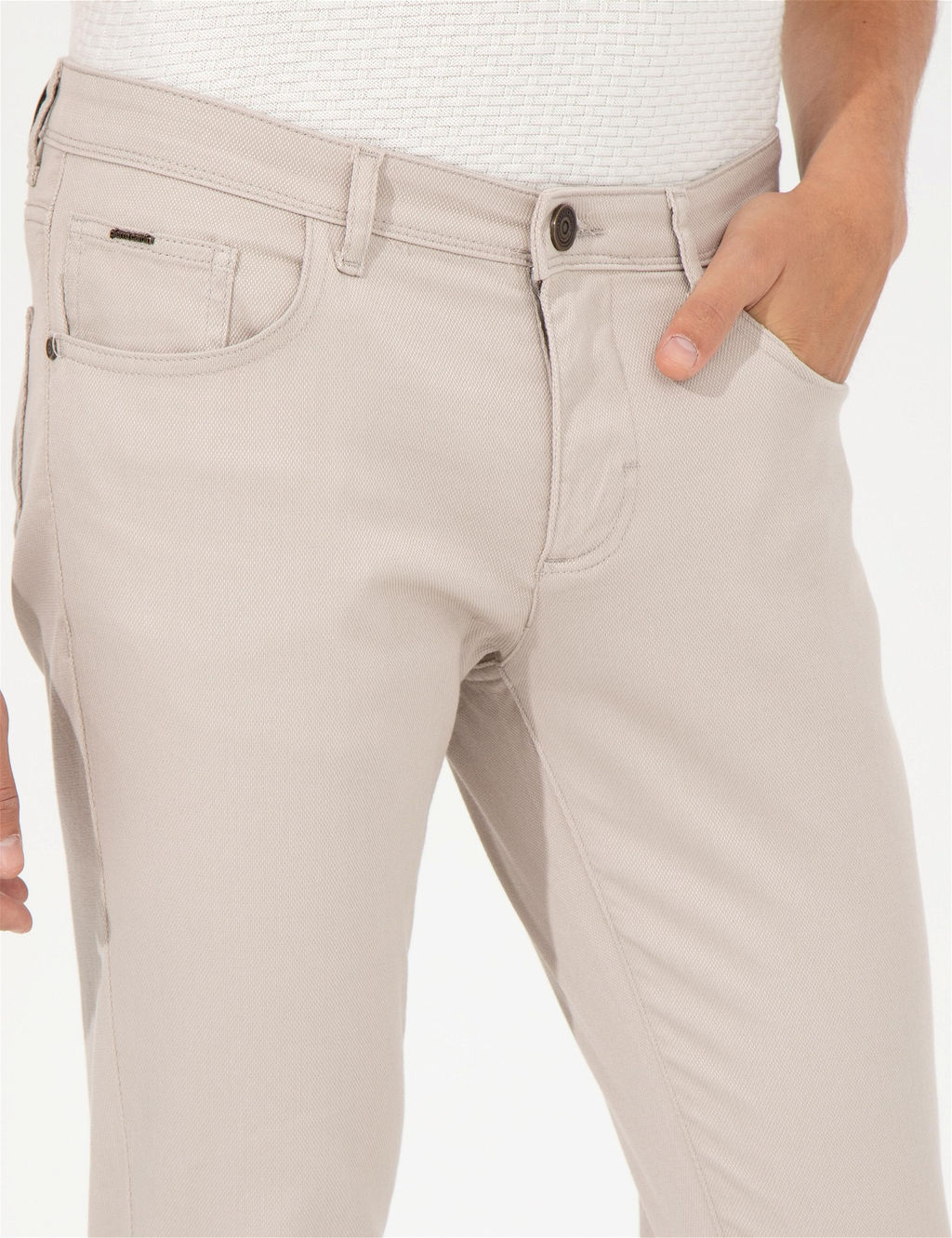 Bej Slim Fit Kanvas Pantolon - Pierre cardin фото 5