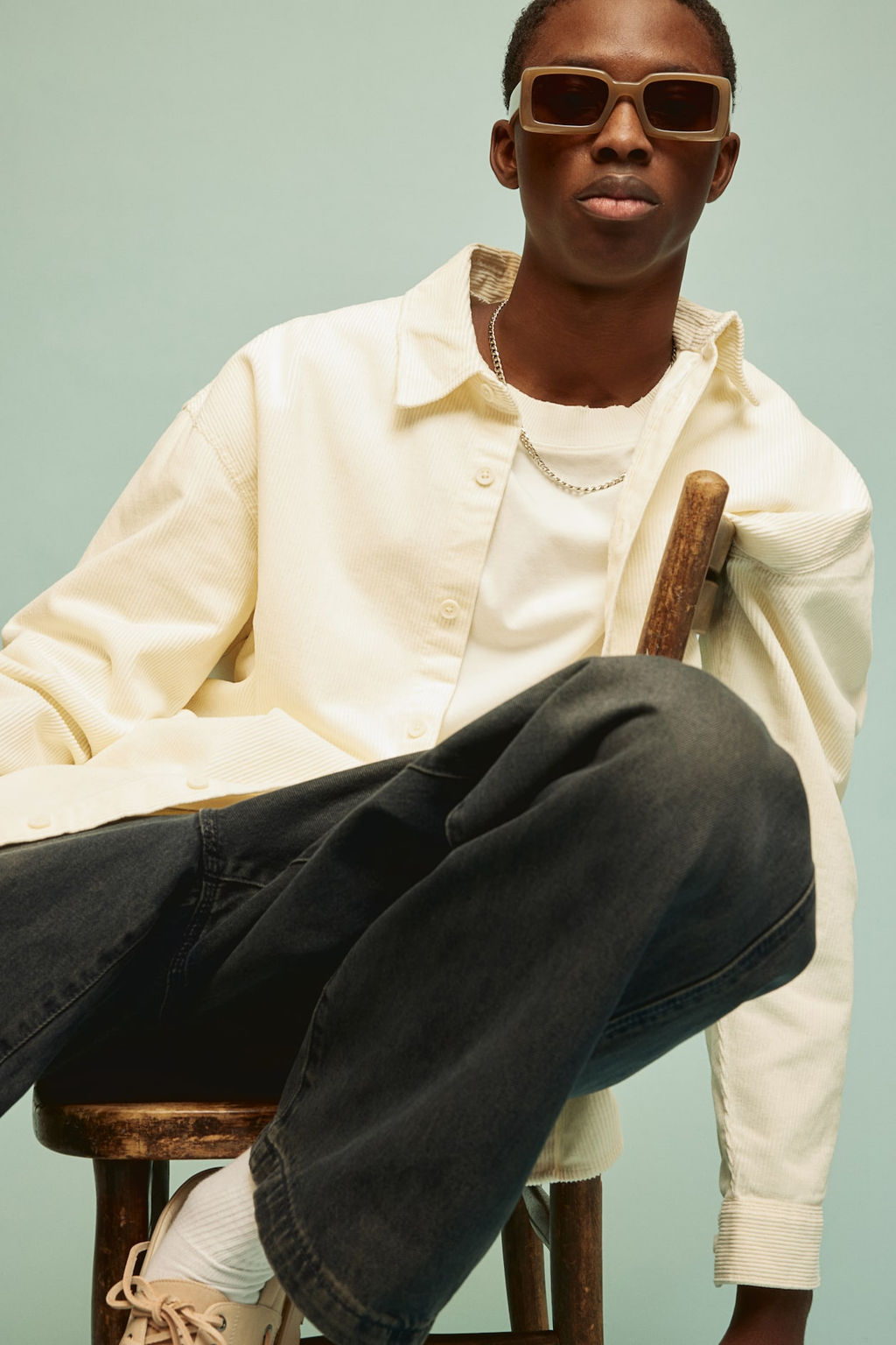 Camisa de pana Loose Fit - H&m фото 3