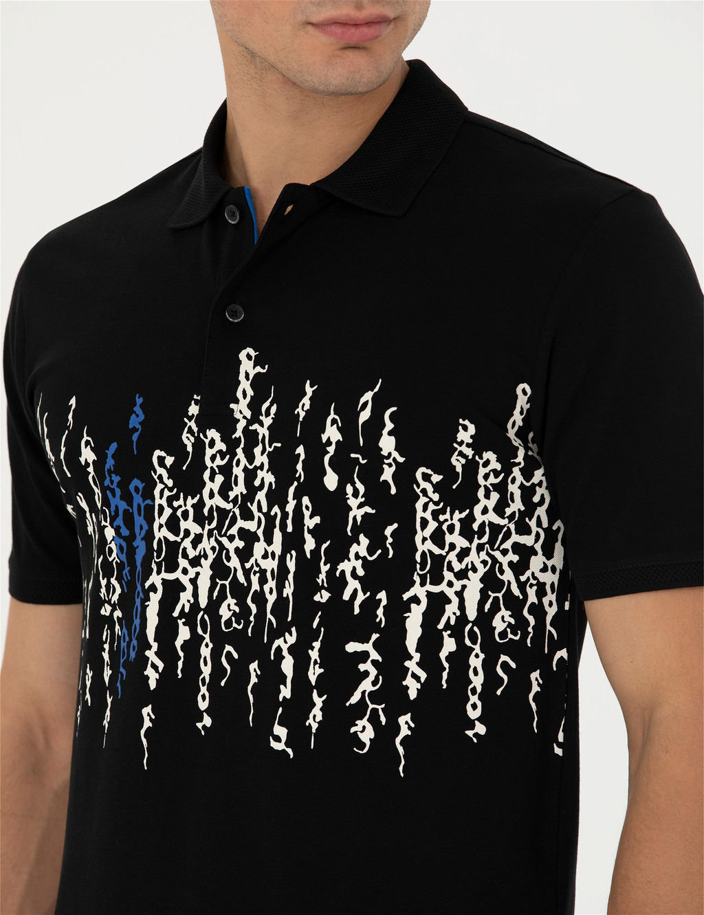 Siyah Slim Fit Polo Yaka Ti__rt - Pierre cardin фото 7