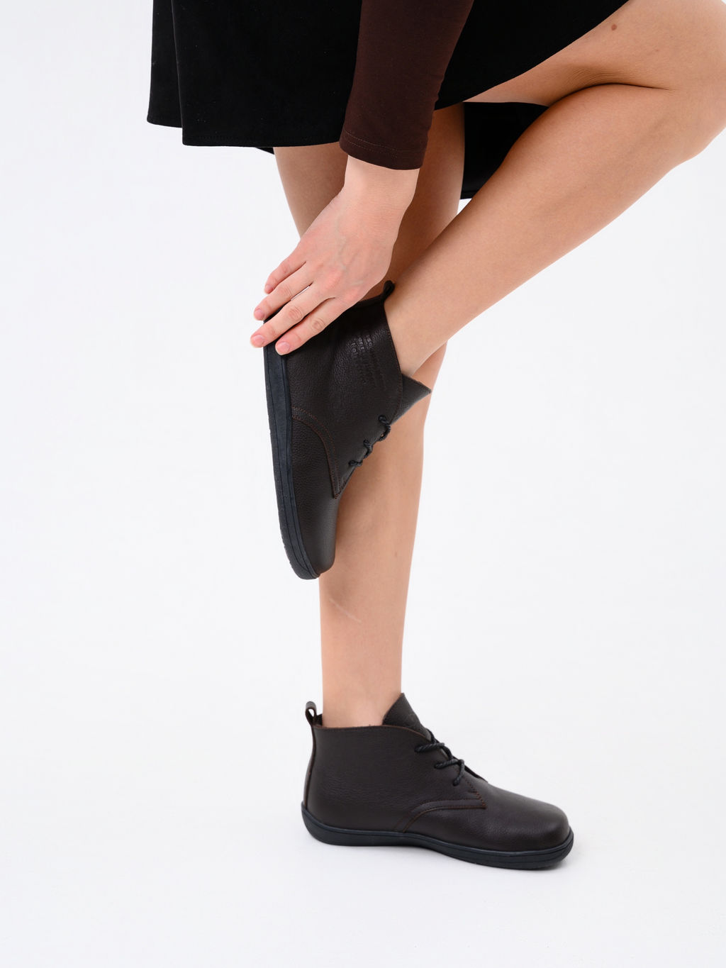 Ботинки женские демисезонные 208.NATAbl.Темно-коричневая оттима/Шерсть