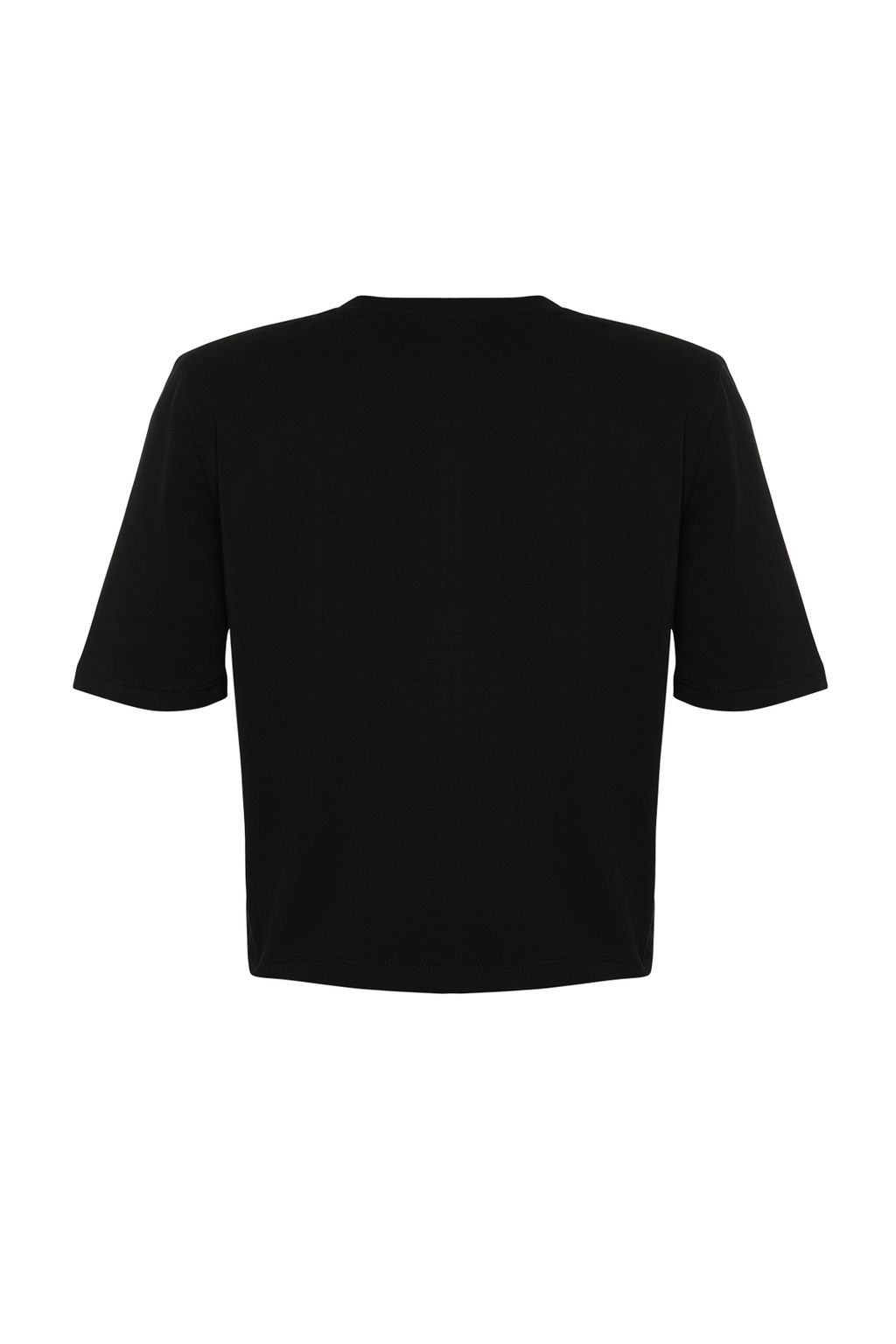 Siyah %100 Kal?n Pamuklu Vatkal? Crop Orme T-Shirt TWOSS24TS00122 - Trendyolmilla фото 8
