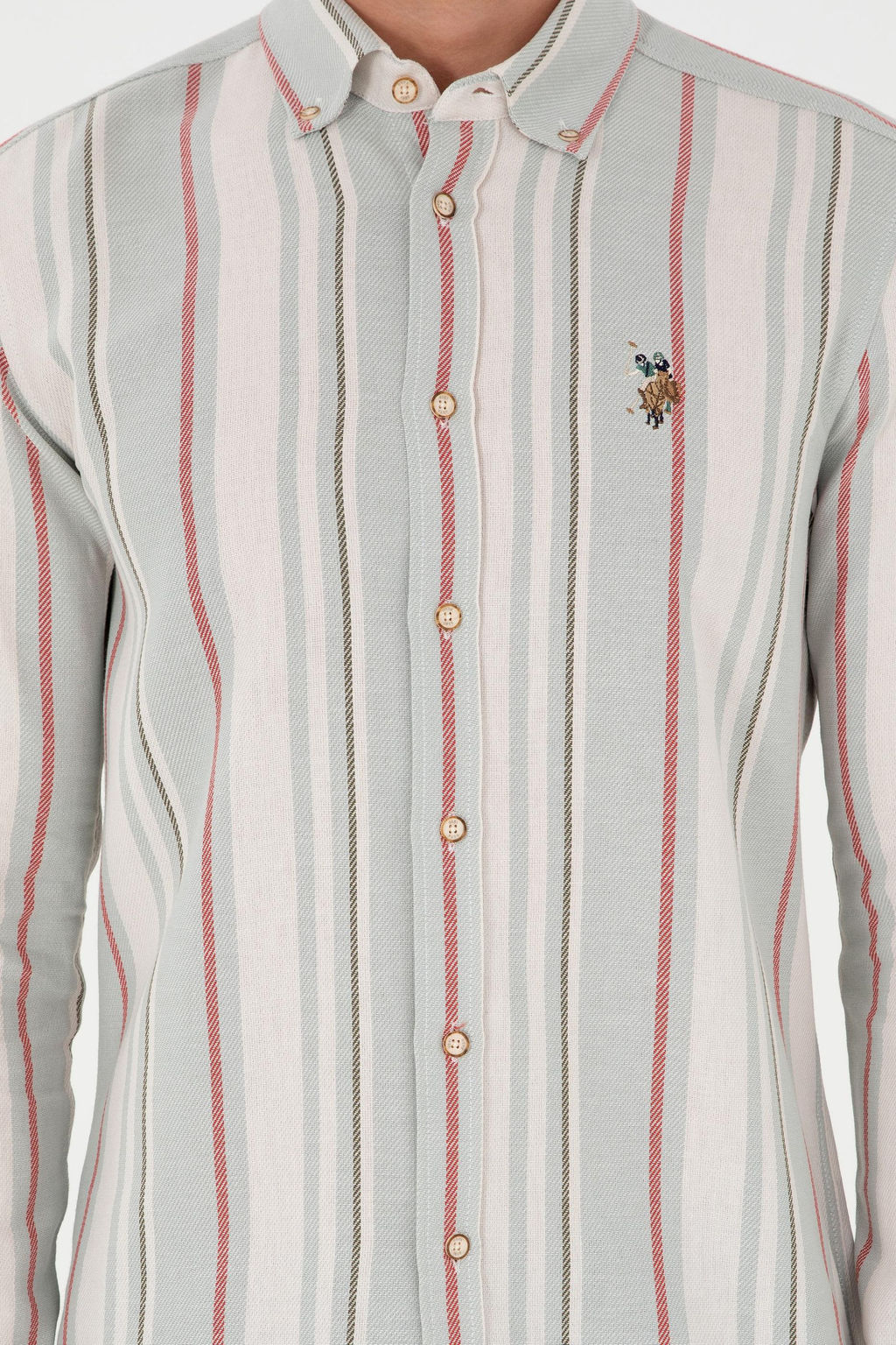 Мужская мятная рубашка с длинным рукавом Неожиданная скидка в корзине