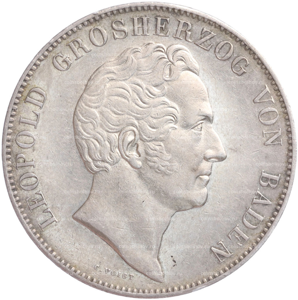 2 талера 1844 года Баден Монумент Карла Фридриха