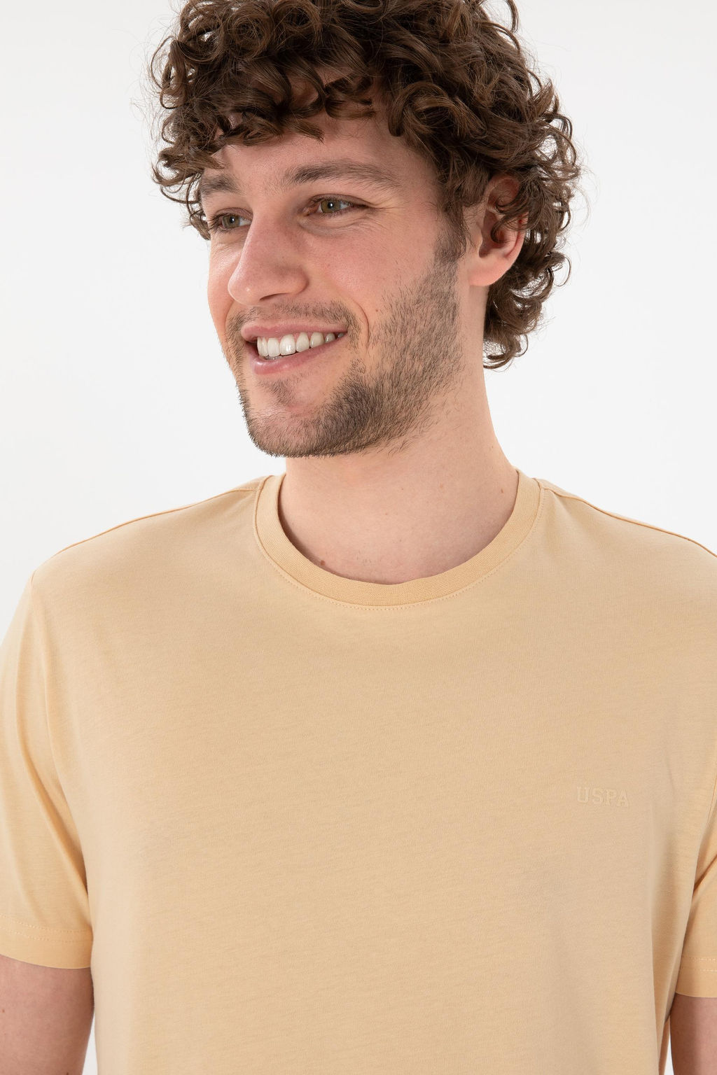 Erkek Regular Fit Bisiklet Yaka Bej Basic Ti__rt Sepette S_rpriz _ndirim - U.s. polo assn фото 3