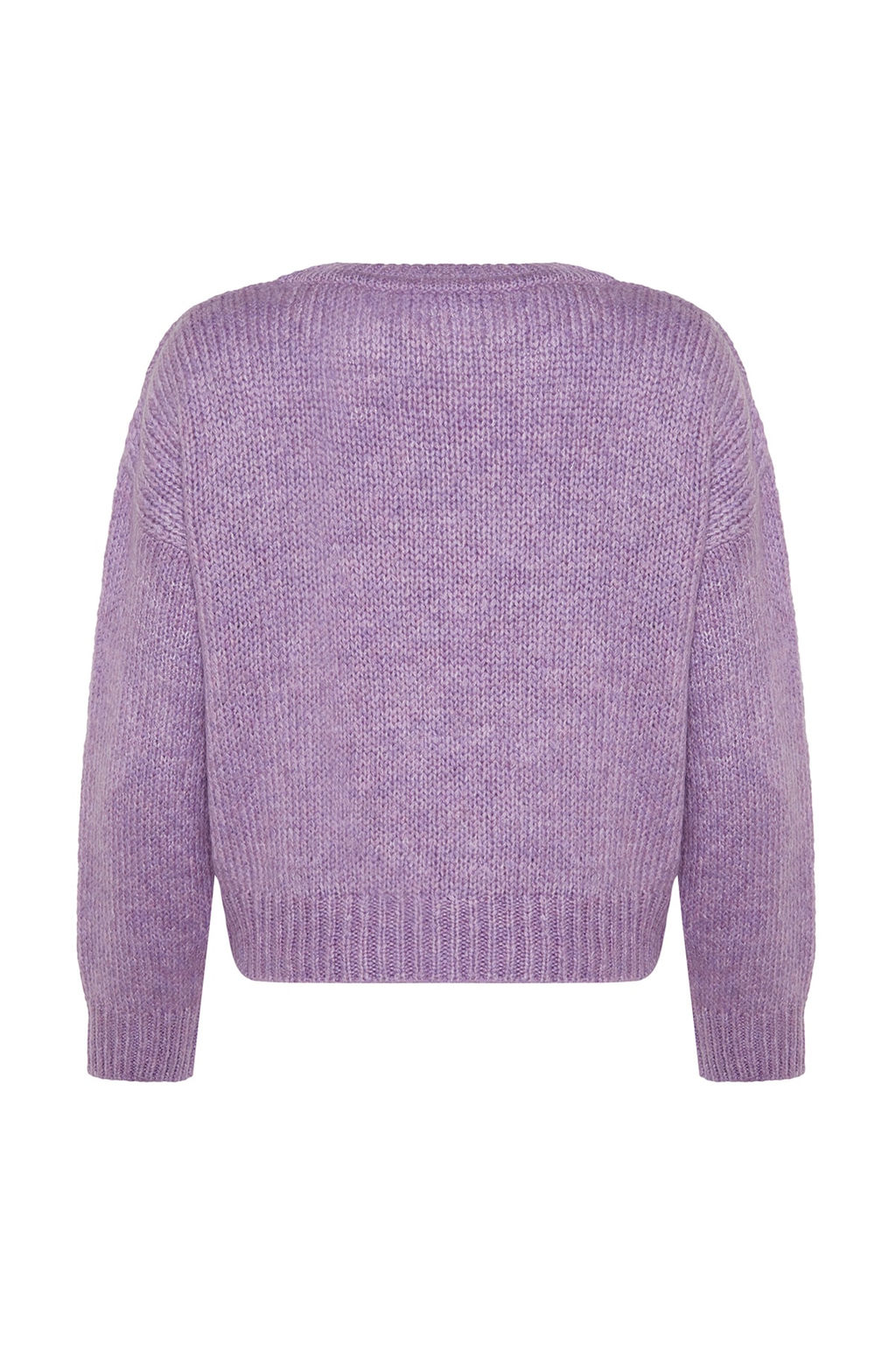 Ekru Genis Kal?p Yumusak Dokulu Basic Triko Kazak TWOAW23KZ00185 - Trendyolmilla фото 24