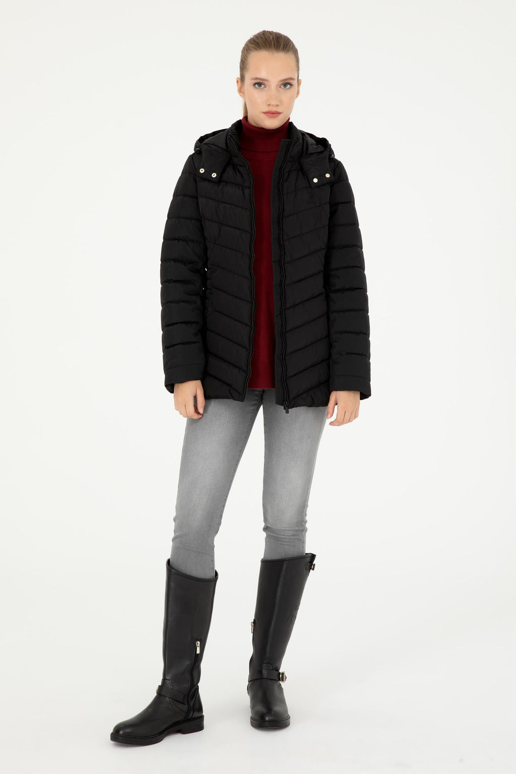 Женское черное пальто - U.s. polo assn фото 4