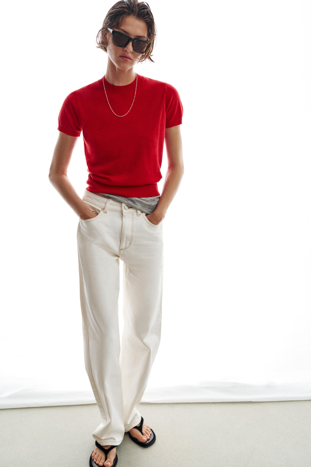 TOP PUNTO CON LANA / Rojo