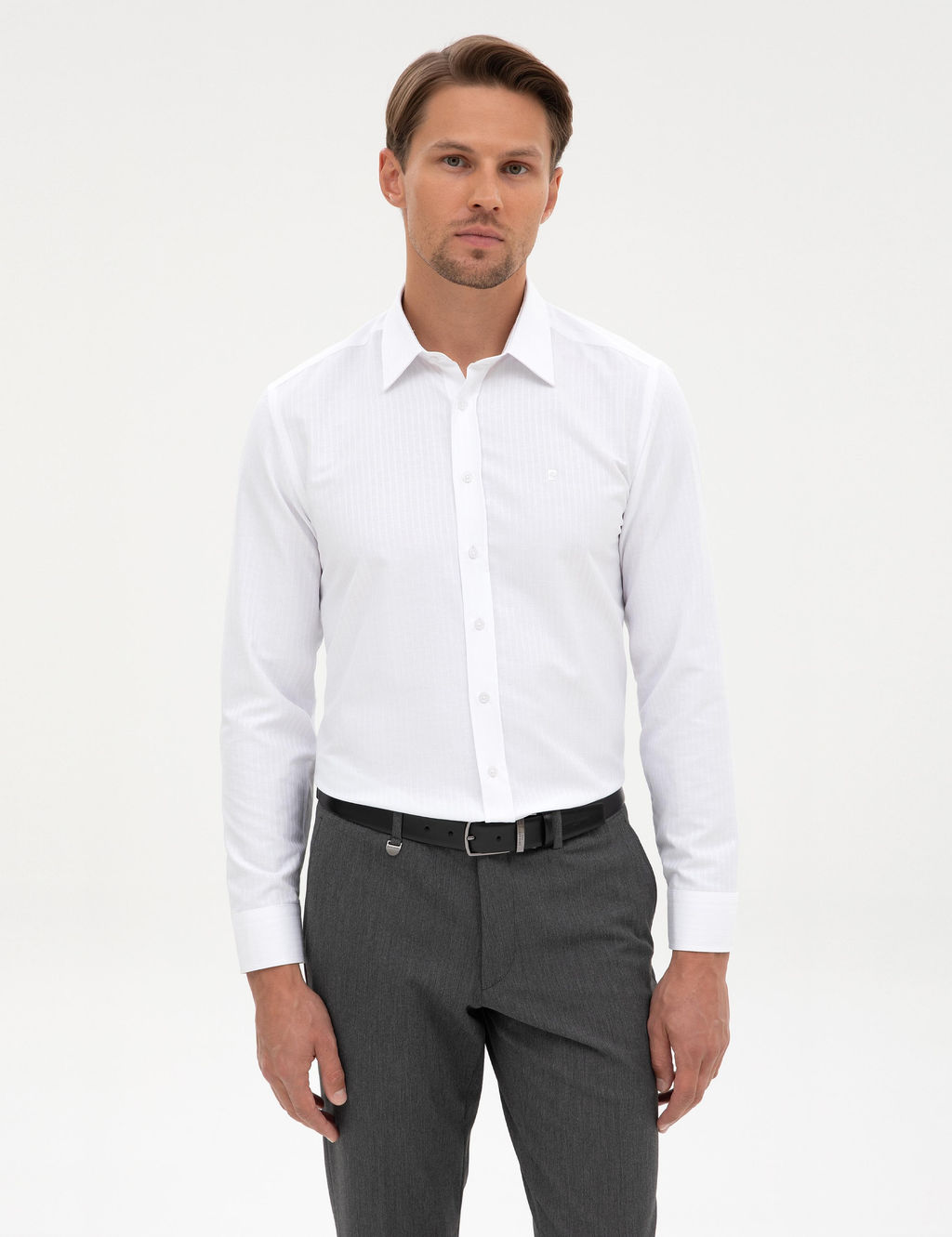 Beyaz Slim Fit Uzun Kollu G_mlek